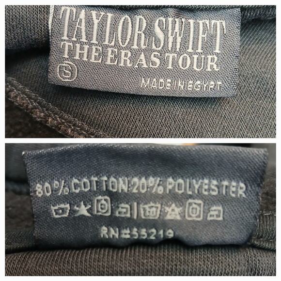 Taylor Swift Eras Tour SZ S Gray Hoodie Black Graphic Official Merch EUC - Picture 5 of 6